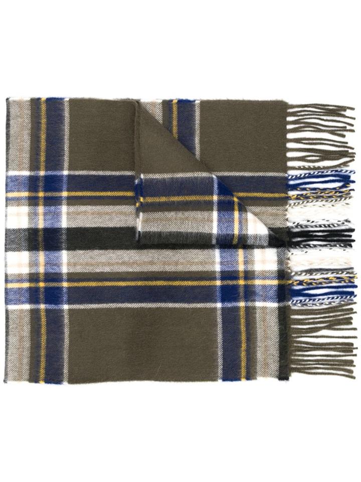 Begg & Co Check Pattern Scarf - Green