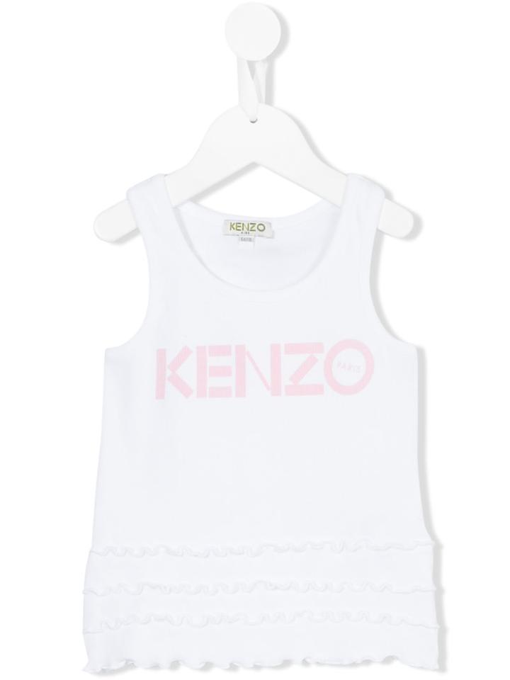 Kenzo Kids Logo Print Tank Top, Toddler Girl's, Size: 4 Yrs, White
