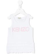 Kenzo Kids Logo Print Tank Top, Toddler Girl's, Size: 4 Yrs, White