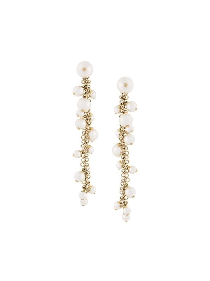 Lanvin Long Pearl Earrings, Women's, White