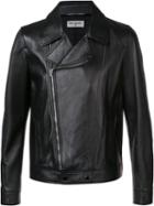 Saint Laurent Leather Motorcycle Jacket, Men's, Size: 50, Black, Cotton/cupro/lamb Skin