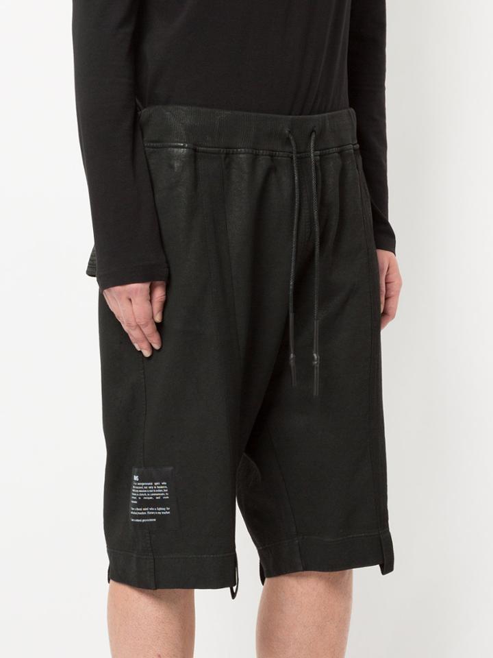 Newams Drop Crotch Track Shorts - Black
