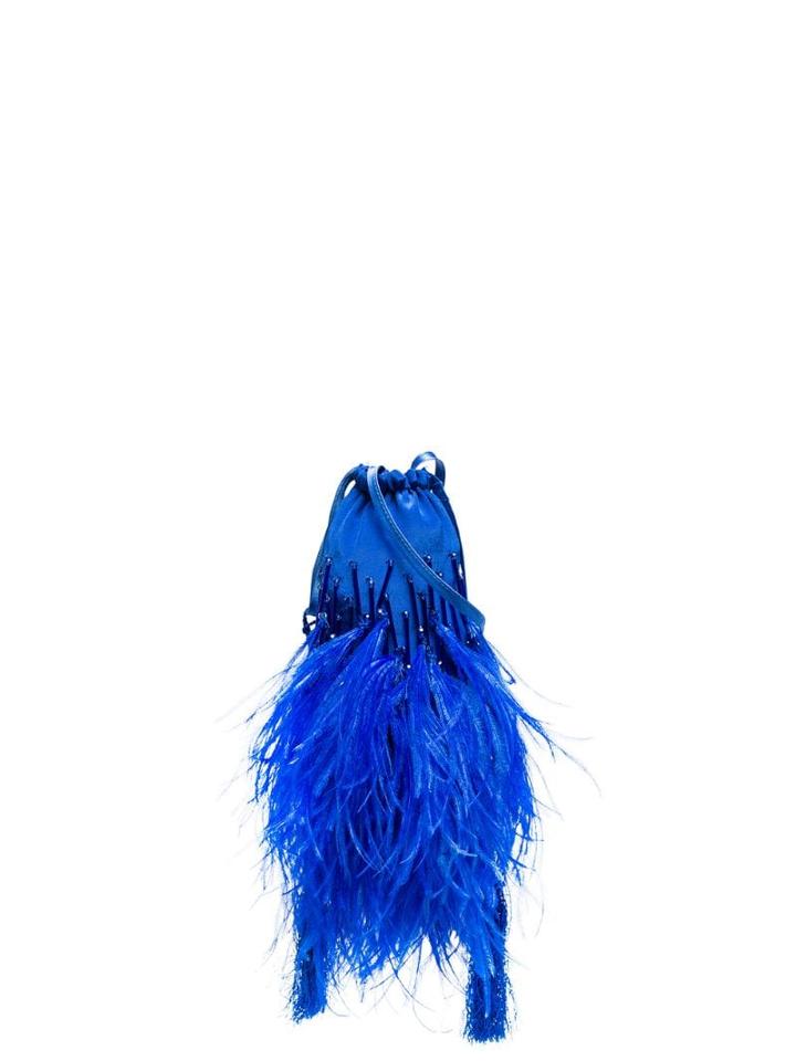 Attico Mini Beaded Pouch Bag - Blue