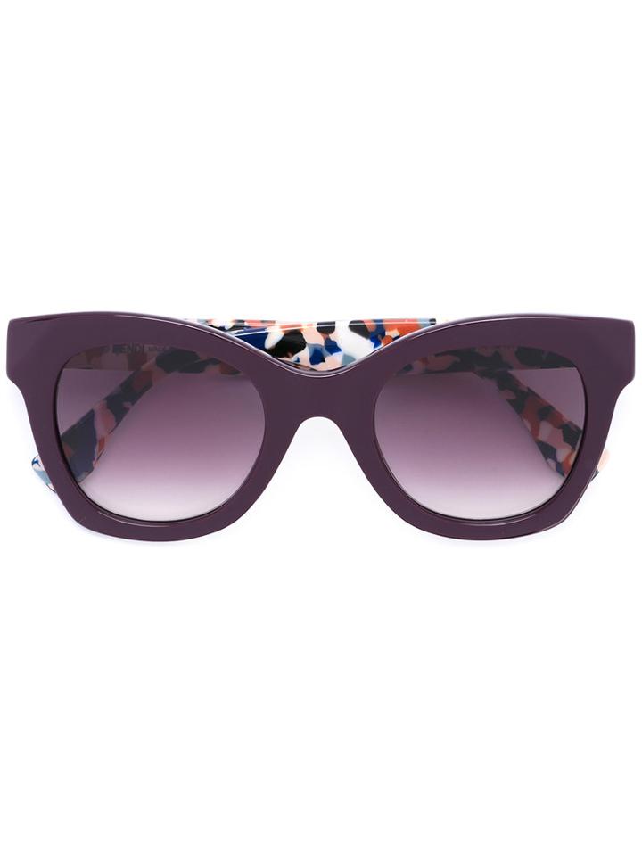 Fendi - Granite Print Sunglasses - Unisex - Acetate - One Size, Pink/purple, Acetate