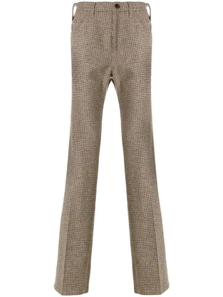 Prada Checked Tweed Trousers - Brown