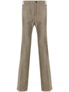 Prada Checked Tweed Trousers - Brown