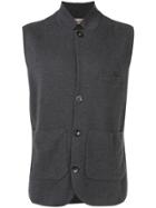 N.peal Fine Gauge Milano Collared Waistcoat - Grey