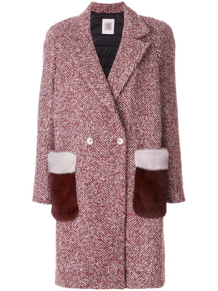 Eleventy Appliqué Pocket Coat - Red