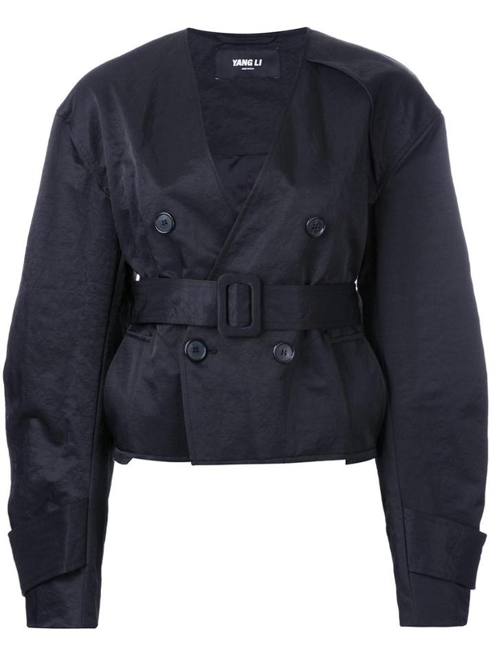 Yang Li Short Aviator Jacket - Black
