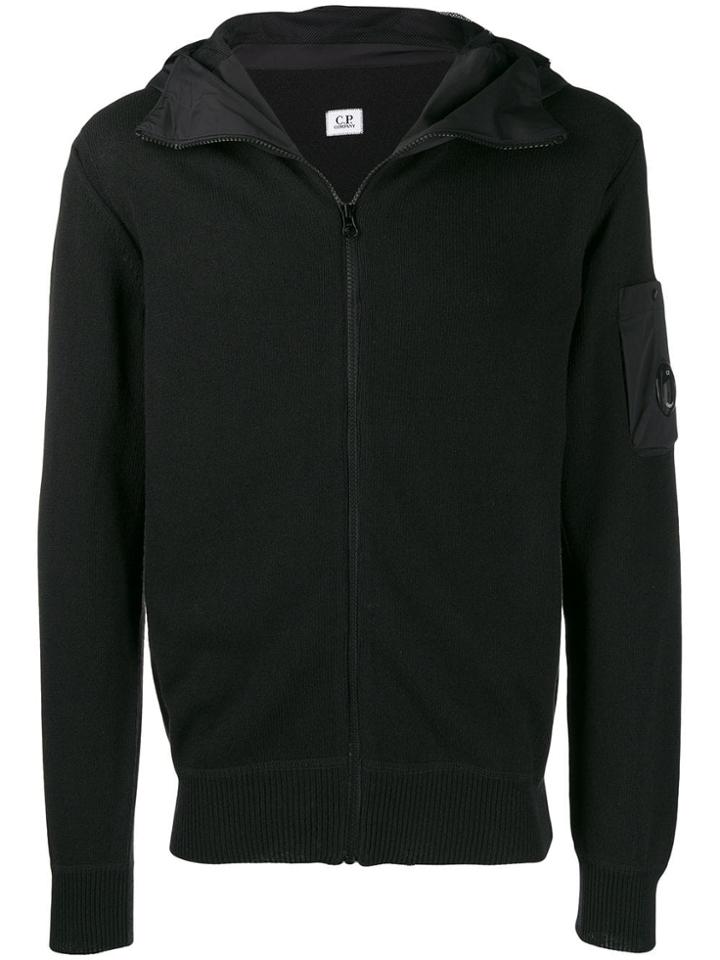 Cp Company Knitted Hooded Jacket - Black