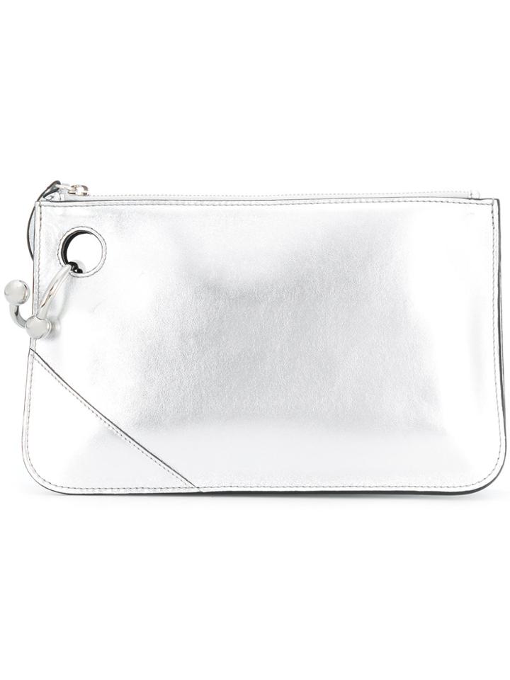 Jw Anderson Metallic Clutch - Grey