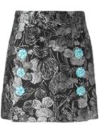 Dolce & Gabbana Metallic Jacquard Skirt, Women's, Size: 40, Black, Acetate/polyester/polyamide/spandex/elastane