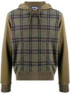 Junya Watanabe Man Check Colour Block Hoodie - Green