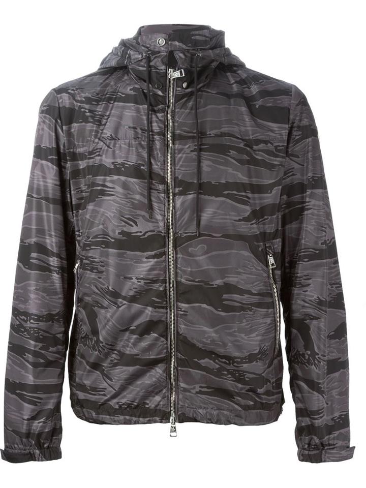 Moncler Camouflage Windbreaker, Men's, Size: Iv, Grey, Polyamide