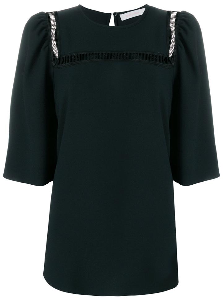 See By Chloé Eyelet Trim Top - Black