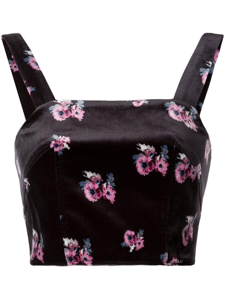 Racil Floral Print Crop Top - Black