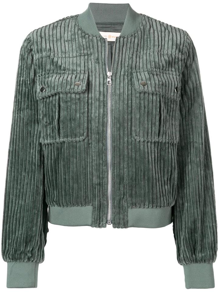 Tory Burch Corduroy Bomber Jacket - Grey