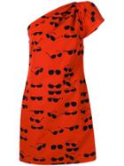 Victoria Victoria Beckham Glasses One-shoulder Mini Dress - Red