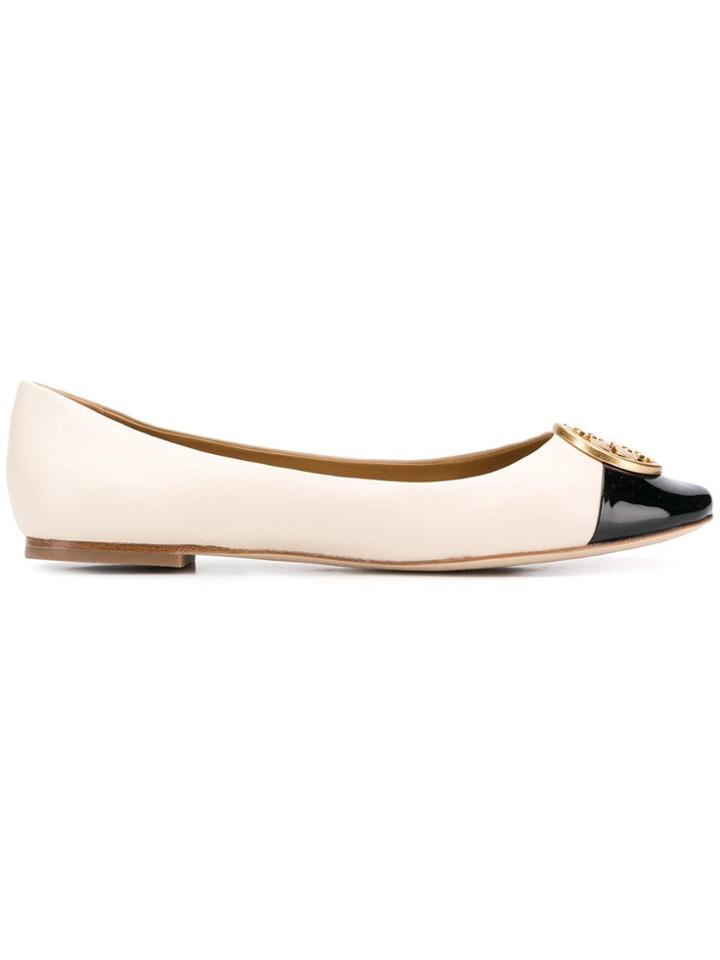 Tory Burch Chelsea Cap-toe Ballerinas - Neutrals