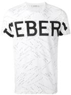 Iceberg Logo Print T-shirt, Men's, Size: Medium, White, Cotton