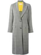 Etro Checked Overcoat, Women's, Size: 42, Black, Wool/acetate/silk