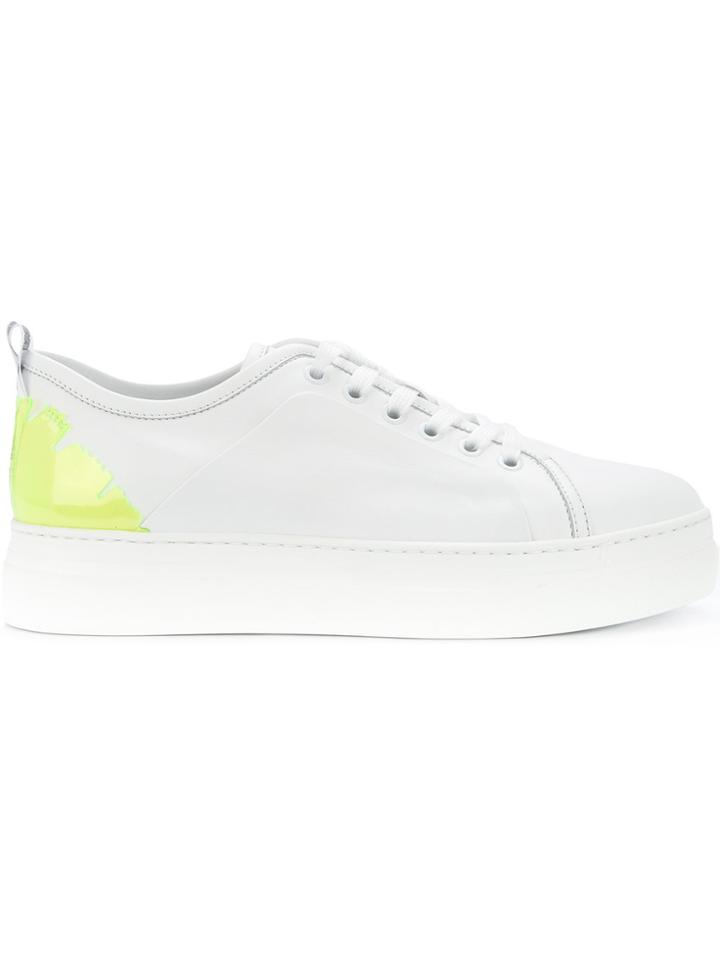 Msgm Lace-up Platform Sneakers - White