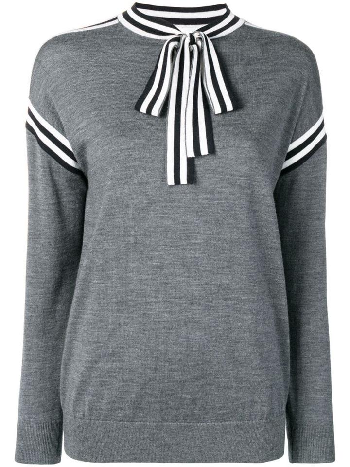 Victoria Victoria Beckham Neck Tie Sweatshirt - Grey