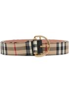 Burberry Vintage Check Cotton Blend D-ring Belt - Neutrals