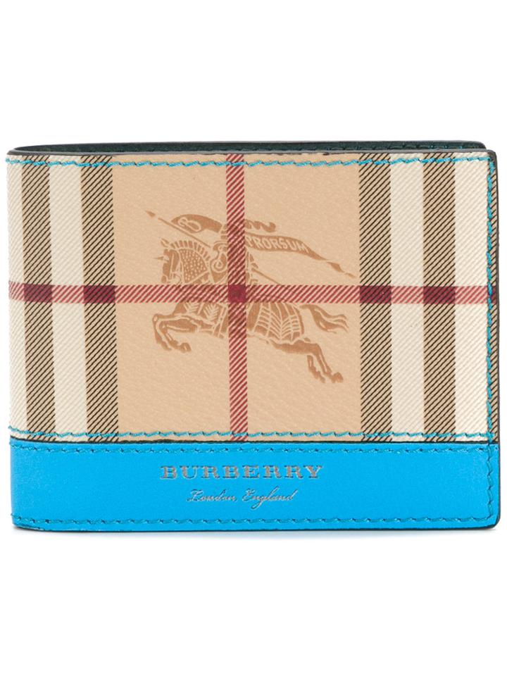 Burberry Haymarket Check International Billfold Wallet - Nude &
