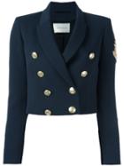Pierre Balmain Military Jacket, Women's, Size: 36, Blue, Polyamide/viscose/spandex/elastane