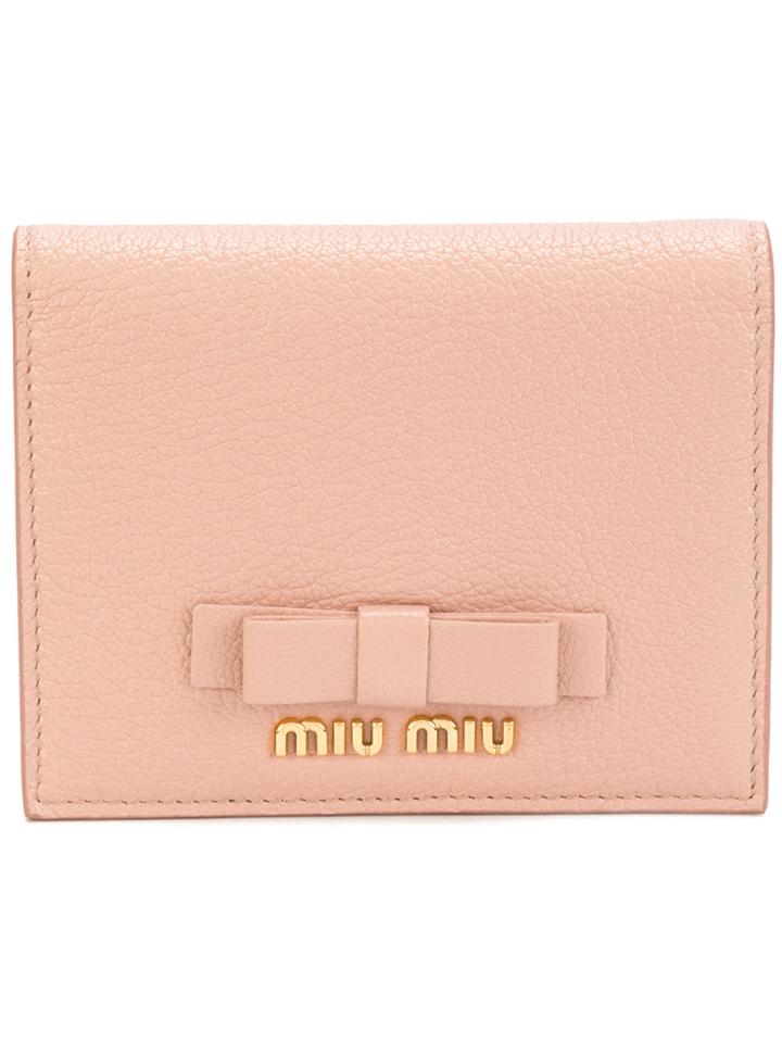 Miu Miu Wallet With Bow Detailing - Pink & Purple