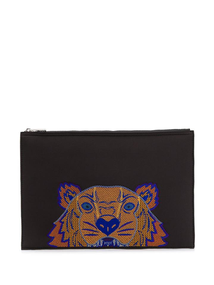 Kenzo Emb Tiger Head Document Holder - Black