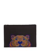 Kenzo Emb Tiger Head Document Holder - Black