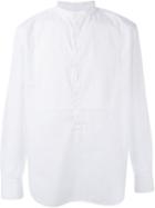 Eleventy Pleated Bib Shirt, Men's, Size: 38, White, Cotton