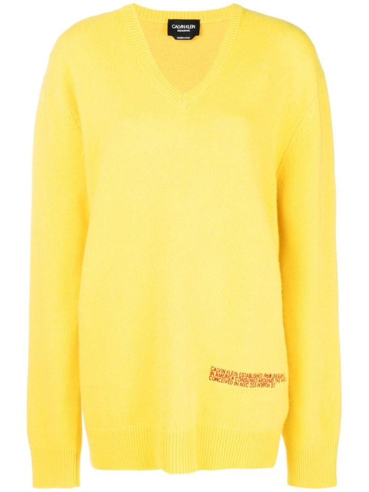 Calvin Klein 205w39nyc V Neck Oversized Jumper - Yellow
