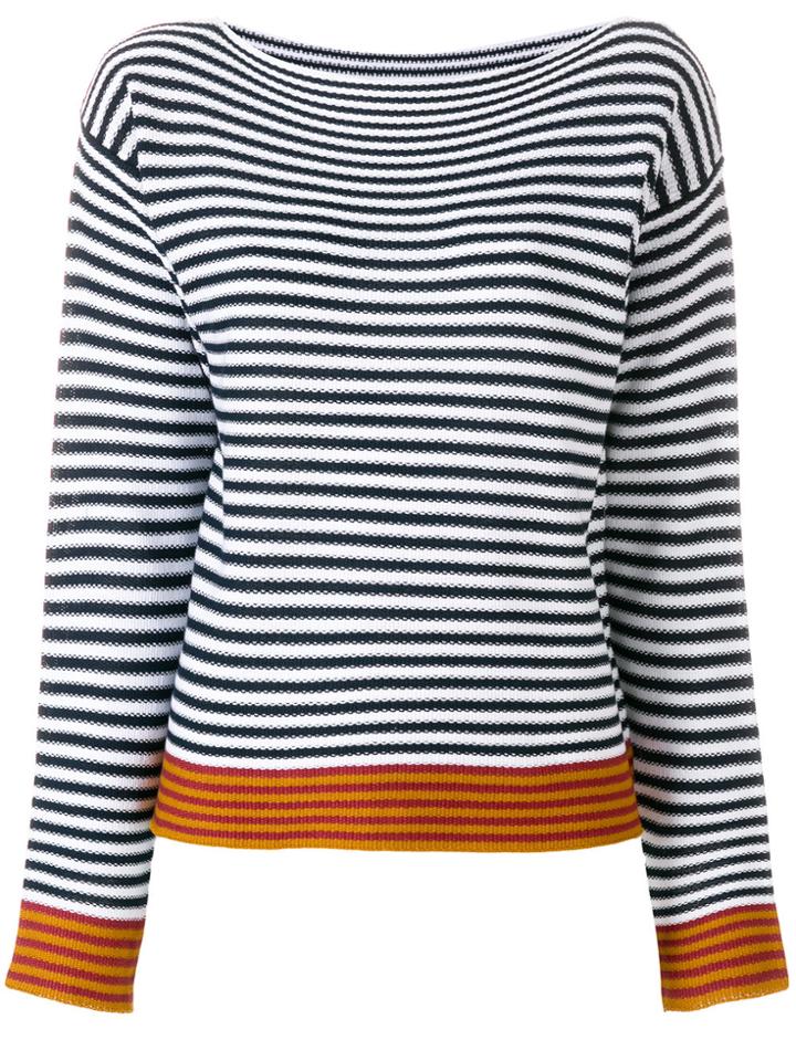 Roberto Collina Striped Knit Jumper - White