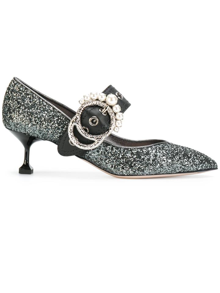 Miu Miu High Shine Pumps - Grey