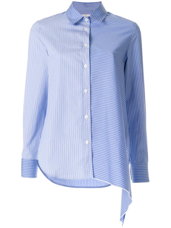 Golden Goose Deluxe Brand Bi-colour Stripe Asymmetric Shirt - Blue