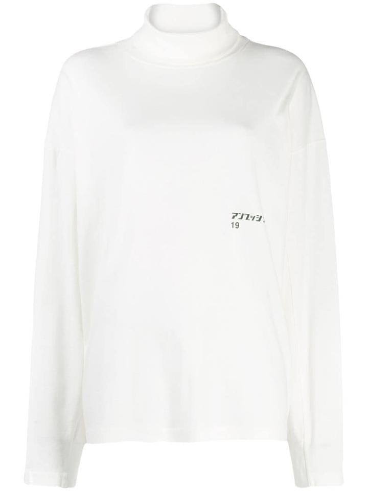 Ambush Print Turtle Neck Sweatshirt - White