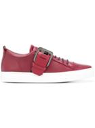 Lanvin Buckled Low Top Sneakers - Red