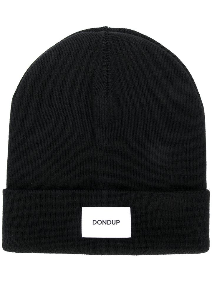 Dondup Logo Patch Beanie Hat - Black