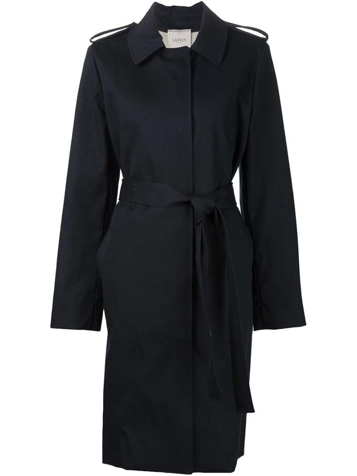 Lanvin Classic Trench Coat, Women's, Size: 42, Blue, Cotton/brass/polyurethane Resin