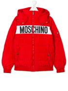 Moschino Kids Teen Logo-print Padded Jacket - Red