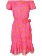 Trina Turk - Belted Dress - Women - Cotton - L, Pink/purple, Cotton