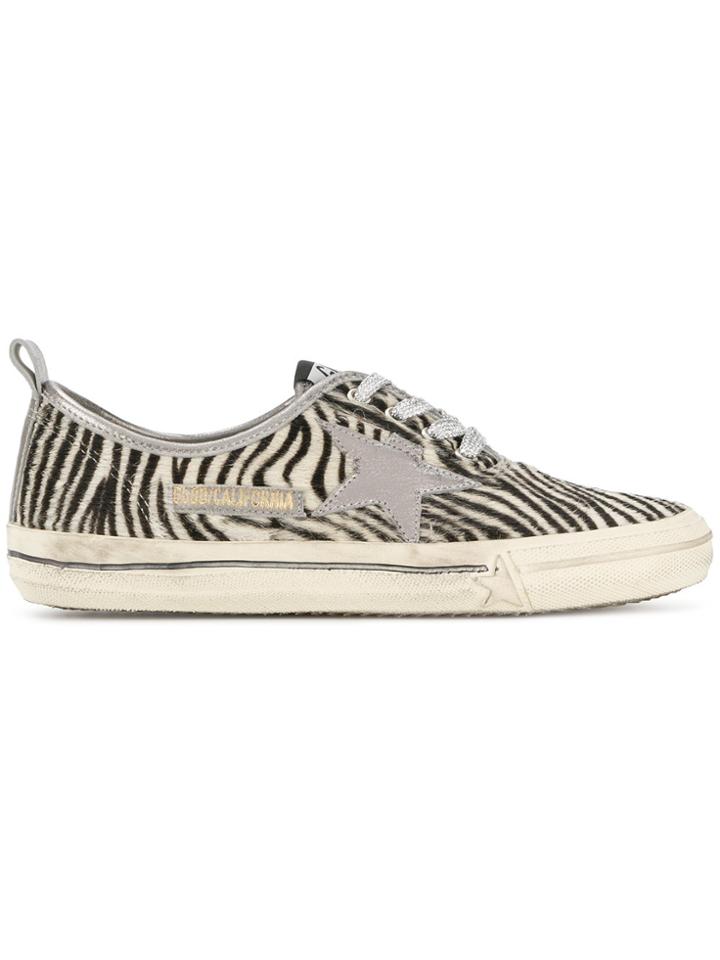 Golden Goose Deluxe Brand Zebra Print Sneakers - Black