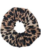 Ganni Leopard Print Scrunchie - Brown