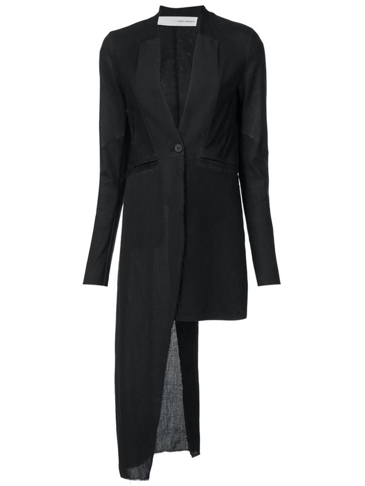 Isabel Benenato Asymmetric Leather Jacket - Black