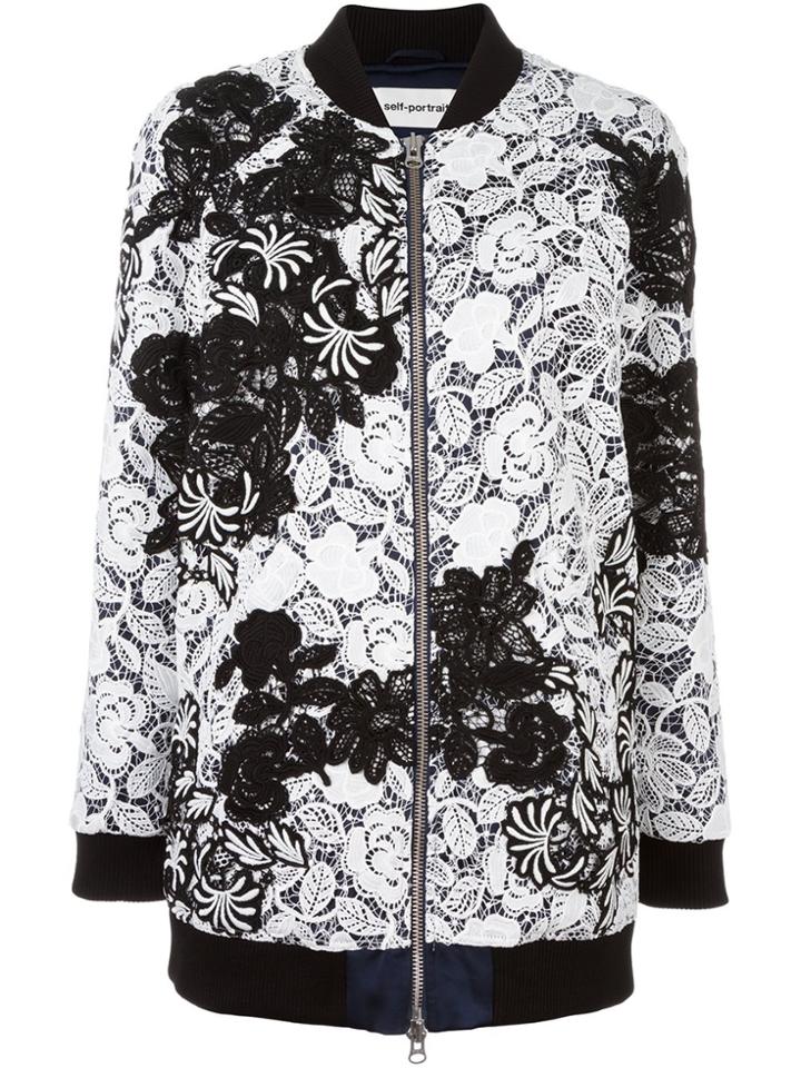 Self-portrait 'two Tone' Coat - White