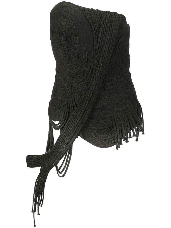 Vera Wang Corded Bustier Top - Black