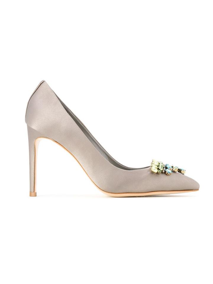 Sarah Chofakian Embellished Satin Pumps